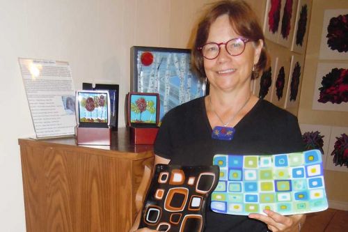 Fused glass artist Miriam Silburt displayed her work at the Good Stuff Bakery in Plevna as part of the Back Roads Studio Tour